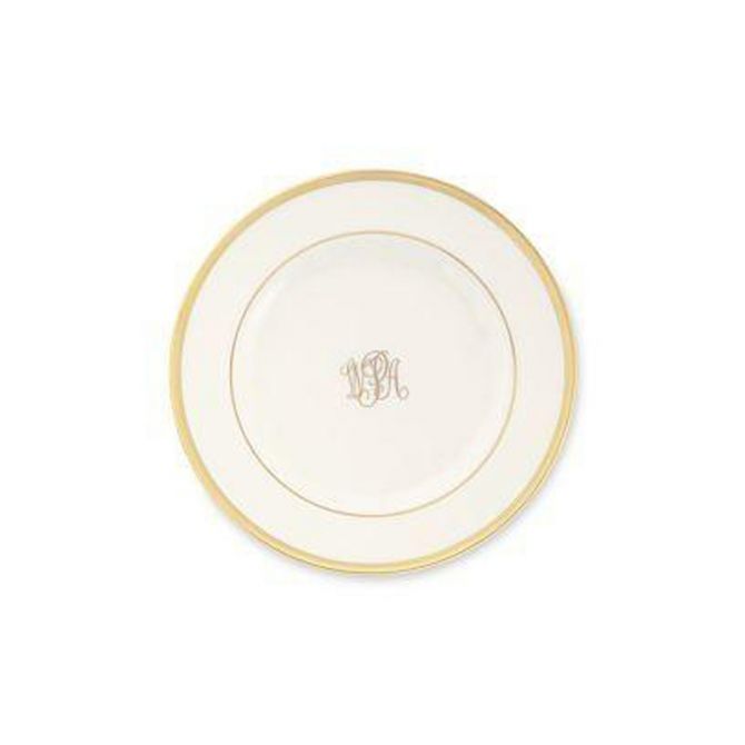 Pickard Signature Ivory Gold Monogram Bread and Butter Plate