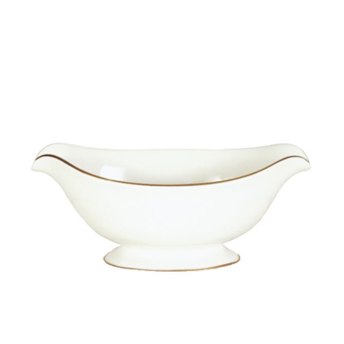 Pickard Signature Ivory Gold Monogram Gravy Boat