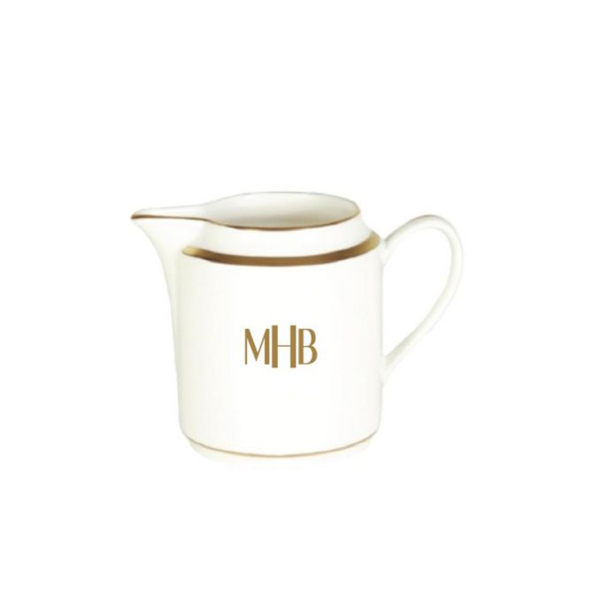 Pickard Signature Ivory Gol Barbara Monogram Creamer