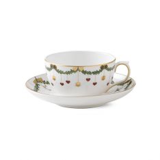 Royal Copenhagen Star Fluted Christmas Cup and Saucer