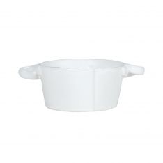 Vietri Lastra White Handled Bowl, Small