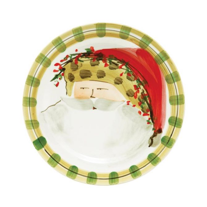 Vietri Old St. Nick Dinner Plate, Animal Hat