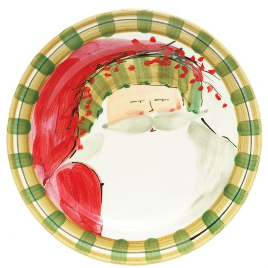 Vietri Old St Nick Striped Hat Dinner Plate