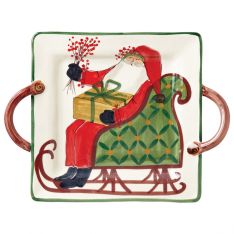 Vietri Old St. Nick Square Handled Platter