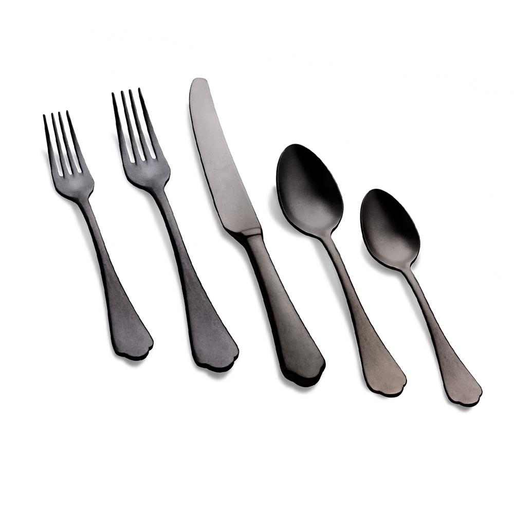 Mepra Dolce Vita Pewter Oro Nero Flatware | Borsheims