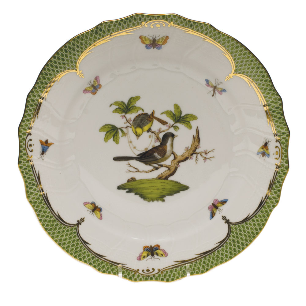 Herend Rothschild Bird Green Border Dinnerware | Borsheims