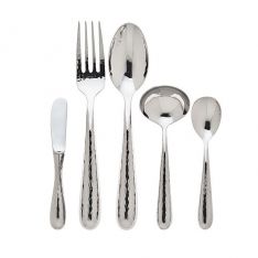 Ricci Florence Hammered Polished Stainless 5 Piece Hostess Set