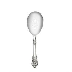 Wallace Grande Baroque Sterling Hollow Handle Pierced Serving Spoon
